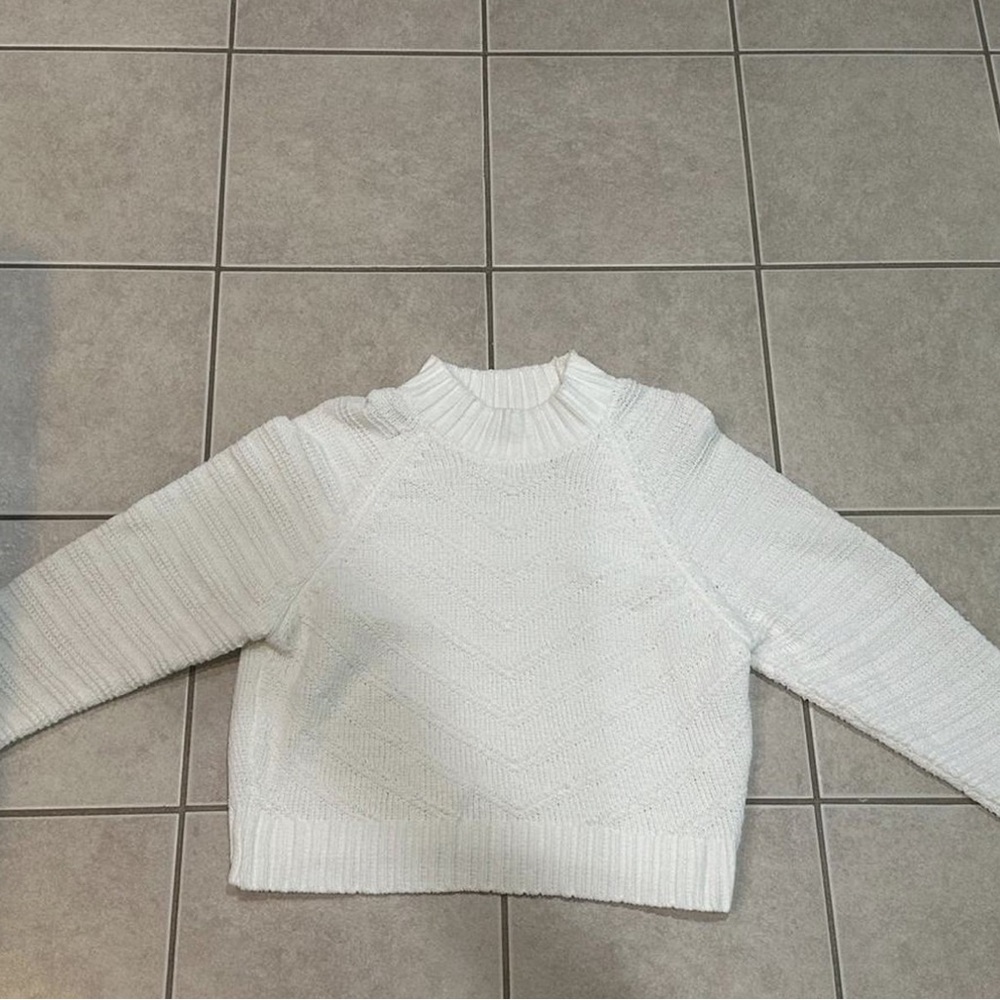 Cozy Cream Ribbed Mock Neck Sweater - Picture 2 of 6